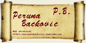 Peruna Backović vizit kartica